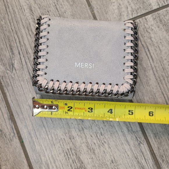 Moss Daily Wallet | Compact Suede Wallet | Lyons Leather Co Mersi Alicia suede vegan leather wallet handmade grey